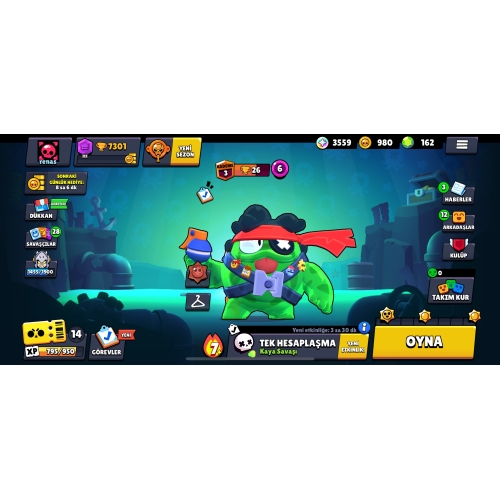  brawl stars 7k hesap 43 karakterli