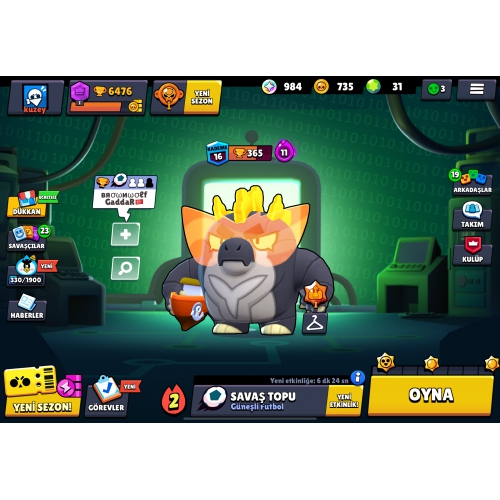  Brawl stars 6500 kupalı hesabım