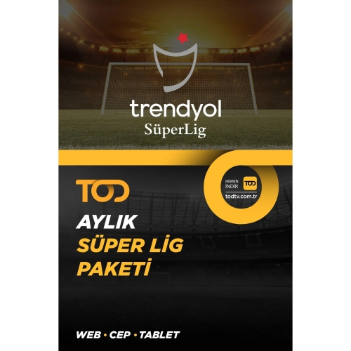  TOD Aylık Süper Lig Paketi Web + Cep + Tablet