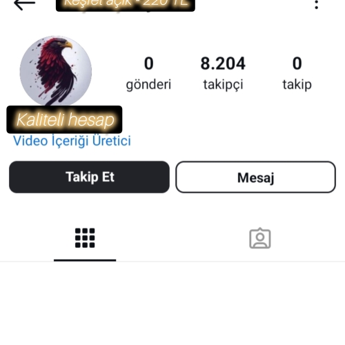  8 k kaliteli TAKİPÇİLİ gerçek hesap