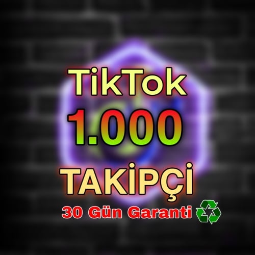  TikTok 1000 Takipçi 30 Gün Telafili ⭐♻️