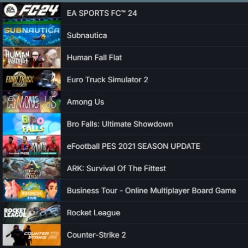  EA SPORTS FC 24 ETS 2 Subnautica Human Fall Flat 4350 TL STEAM OYUN ENVANTERLİ STEAM LV 7 5 MADALYALI 17 LV