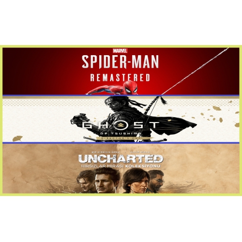  Spider R. + Ghost of Tsushima + Uncharted