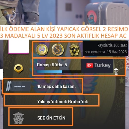  3 MADALYALI 5 LV 2023 SON AKTİFLİK İLK ÖDEME ALAN KİŞİ YAPICAK MAİLLİ MAİNLİK HESAP ACC