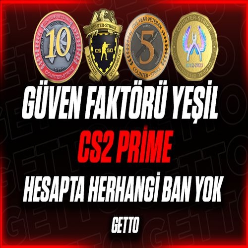  CS2 Prime  4 Madalya  Yeşil Faktör + Garanti