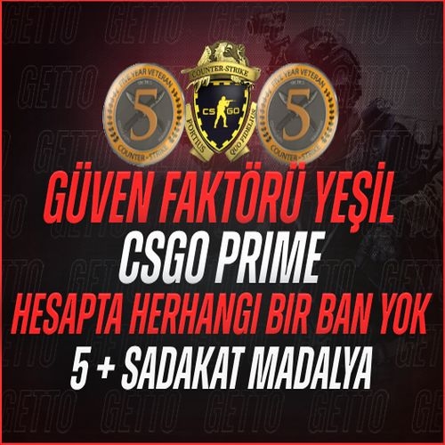  CS2 Prime  3 Madalya  Yeşil Faktör + Garanti