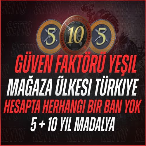  10 + 5 YIL TECRÜBE JETONLU MAĞAZA TR CS2 DİGİT ACC