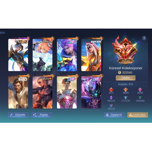  ÇOK ACİL 127 HERO674 SKIN FULL+FULL HESAP SATILIK