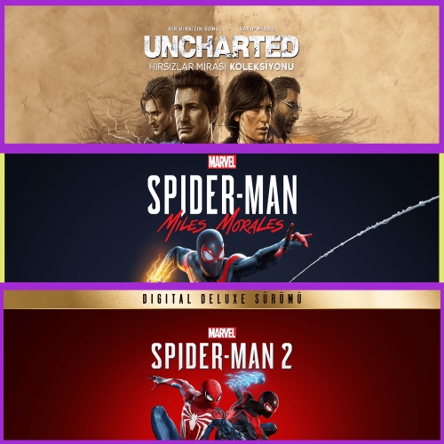  Uncharted + Miles Morales + Spiderman 2