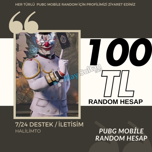  1 ALANA 1 BEDAVA -ÖZEL STOK 100TL DOPDOLU GARANTİLİ PUBG RANDOM HESAP ULTRAVİP++