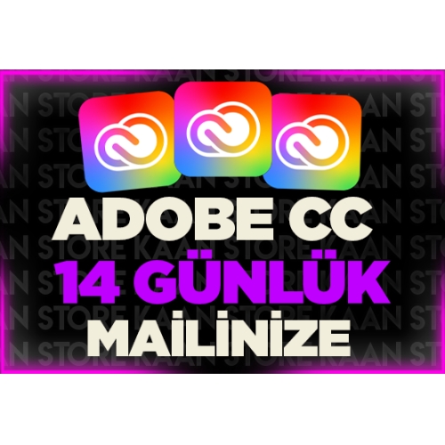  MAİLİNİZE TANIMLANIR  14 Günlük Adobe CC