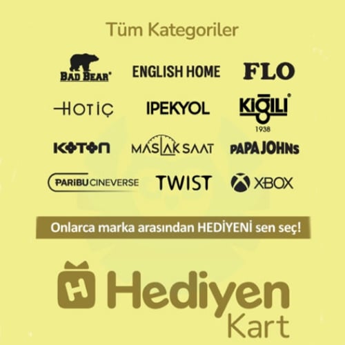  500 TL Hediyen Kart - Tüm Kategoriler